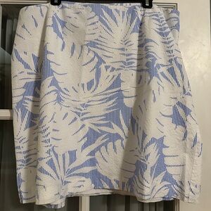 Talbots 20W White & Blue Cotton Skirt - Spring Summer - Perfect Condition